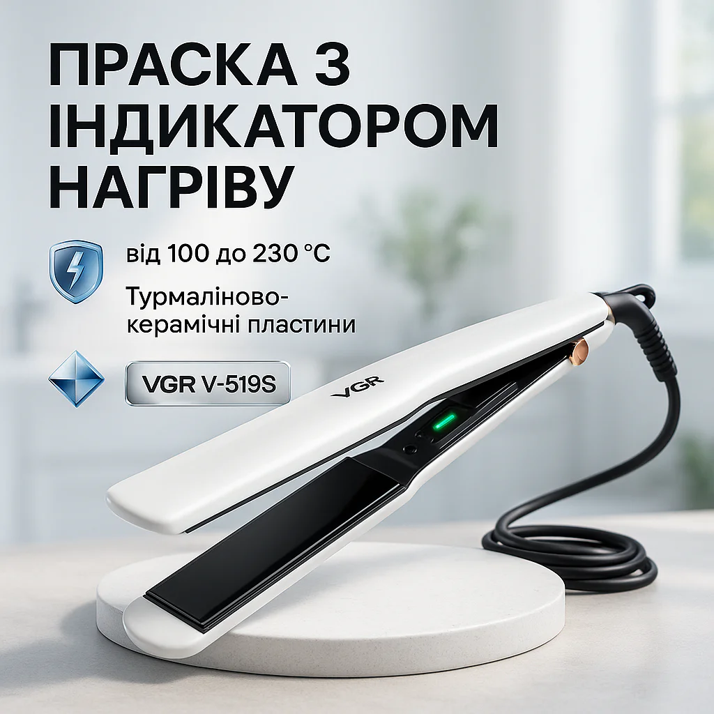 ВИПРАМІТЕЛЬ ДЛЯ ВОЛОС VGR V-519S — СТИЛЬНИЙ ТА ЕФЕКТИВНИЙ ІНСТРУМЕНТ ДЛЯ УКЛАДКИ - Зображення 10
