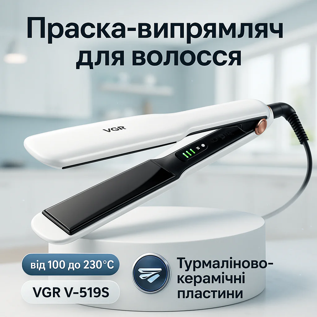 ВИПРАМІТЕЛЬ ДЛЯ ВОЛОС VGR V-519S — СТИЛЬНИЙ ТА ЕФЕКТИВНИЙ ІНСТРУМЕНТ ДЛЯ УКЛАДКИ - Зображення 11