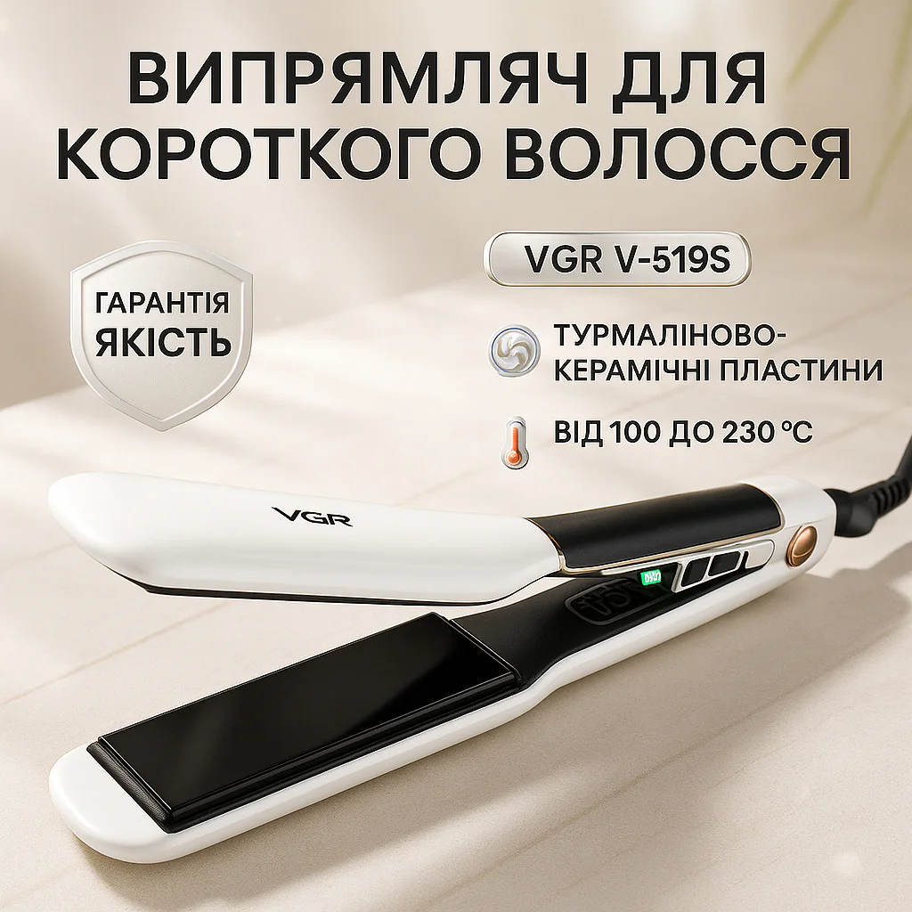 ВИПРАМІТЕЛЬ ДЛЯ ВОЛОС VGR V-519S — СТИЛЬНИЙ ТА ЕФЕКТИВНИЙ ІНСТРУМЕНТ ДЛЯ УКЛАДКИ - Зображення 13