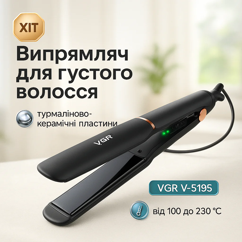 VGR В-519S — Випрямляч для волос з керамічними пластинами та LED-дисплеєм - Зображення 11