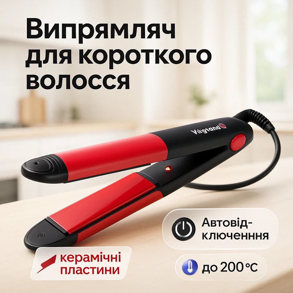 Щипці для волос ViLgrand VHS-120 з керамічними пластинами та температурою нагріву 200 °C - Зображення 16