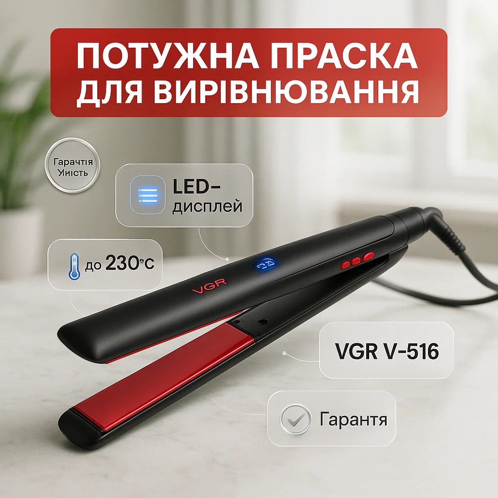 Плойка VGR V-516 з регульованою температурою до 230°C - Зображення 12