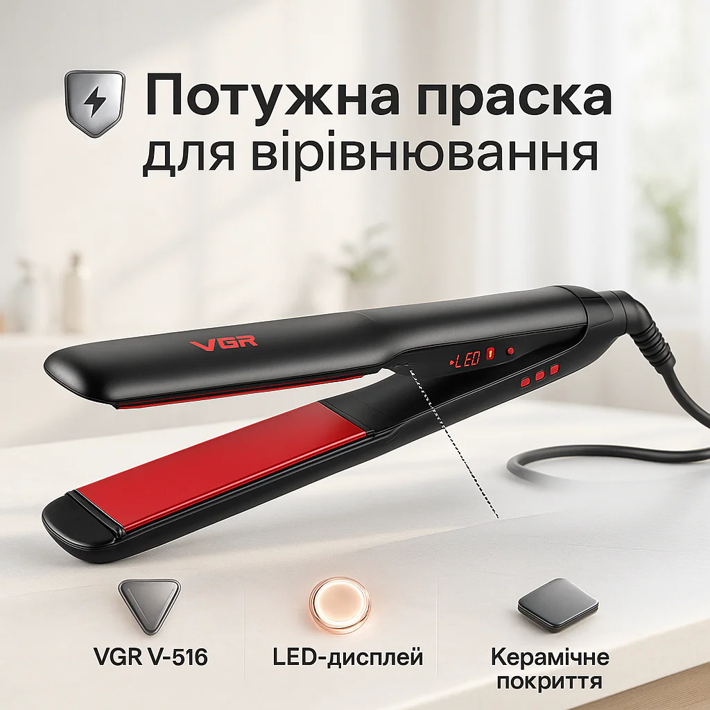Плойка VGR V-516 з регульованою температурою до 230°C - Зображення 14
