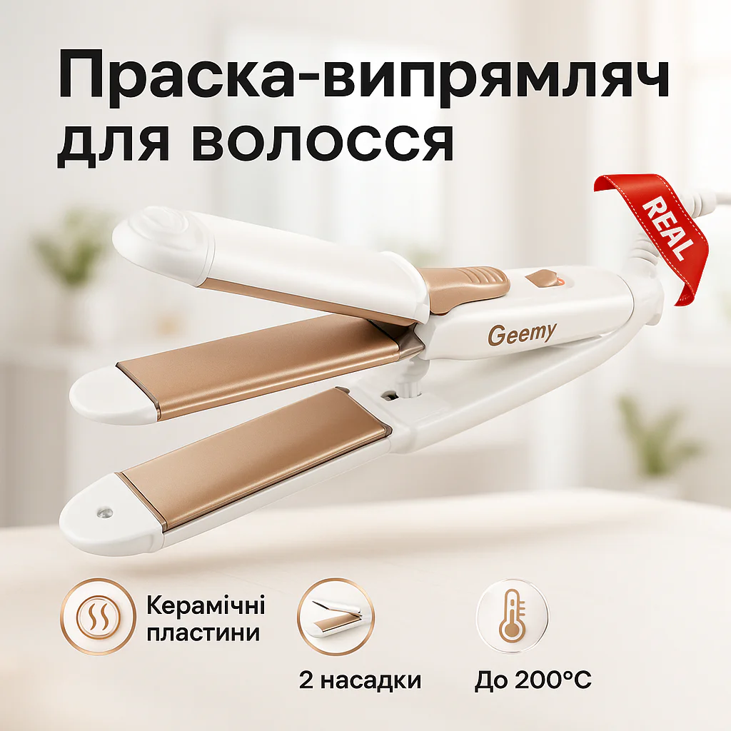 Щипці утюжок для волос GEMEI GM-2961 2 в 1 з керамічним покриттям для завивки волос - Зображення 19