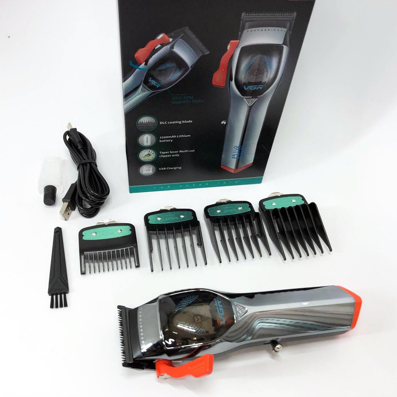 Машинка для стрижки VGR V-647 — 100 хв роботи, USB‑C та LED-дисплей - Зображення 15