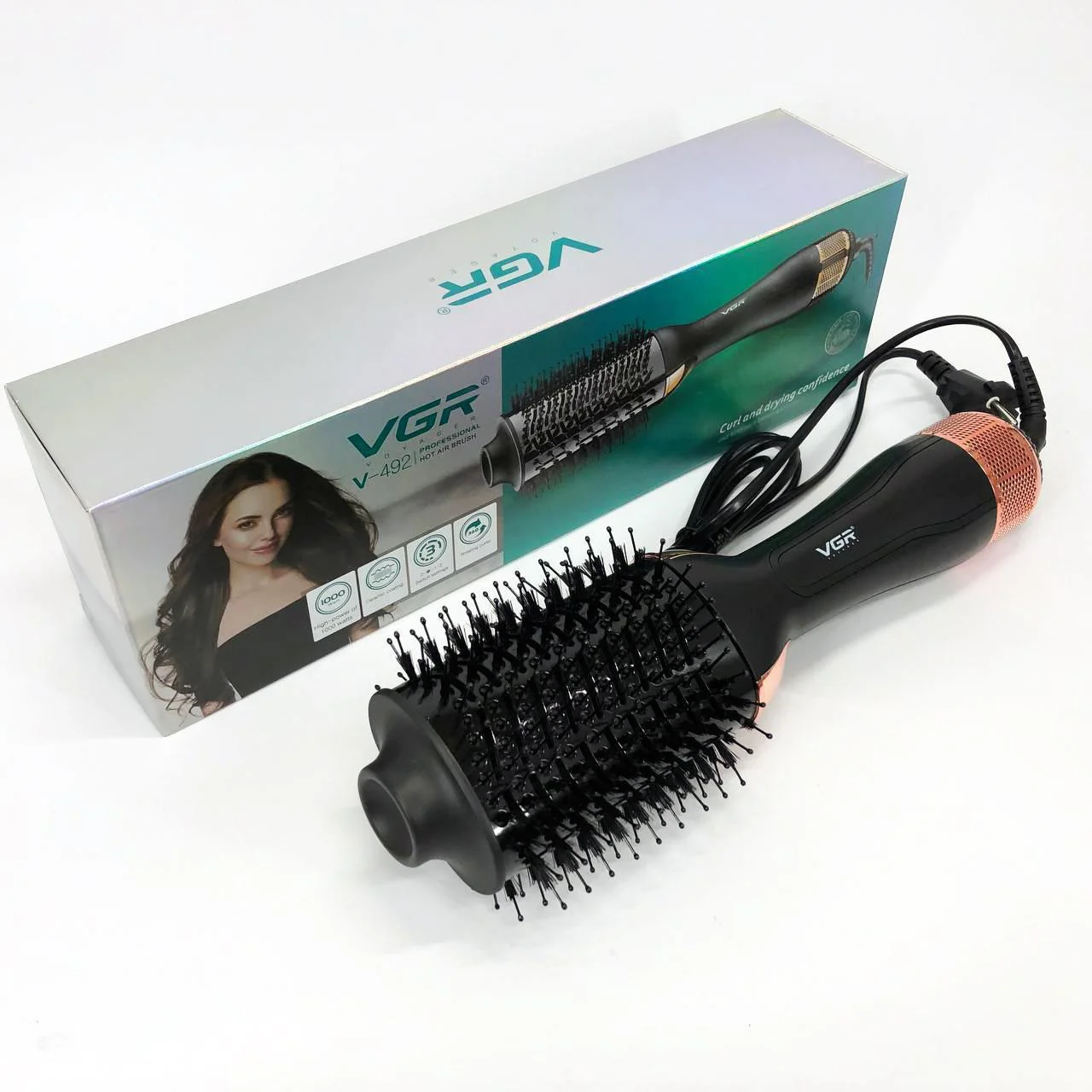 Фен-щітка VGR V-492 1000W іонний — сушить, укладає, випрямляє