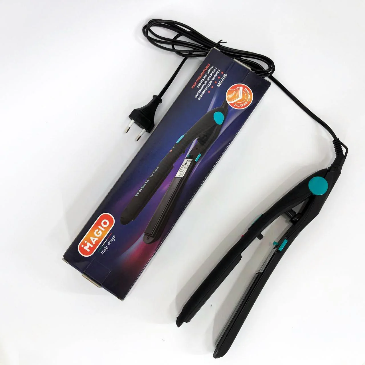 MAGIO MG-576 — Випрямлювач для волос з керамічними пластинами та Soft Touch покриттям - Зображення 10