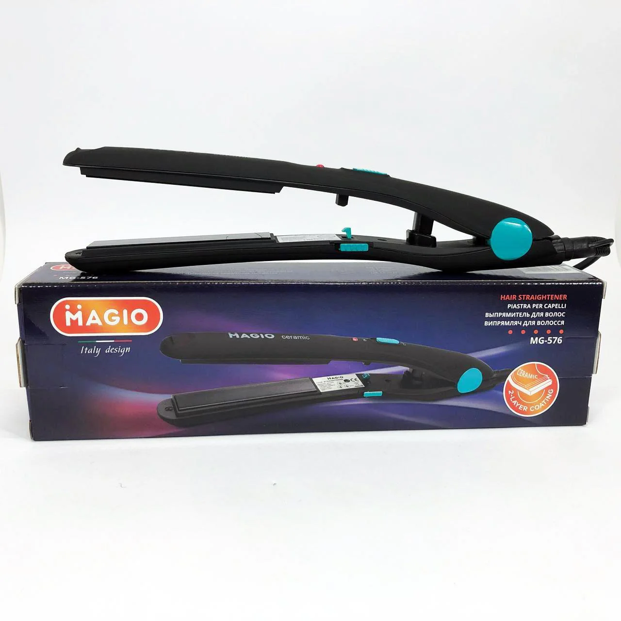 MAGIO MG-576 — Випрямлювач для волос з керамічними пластинами та Soft Touch покриттям - Зображення 14