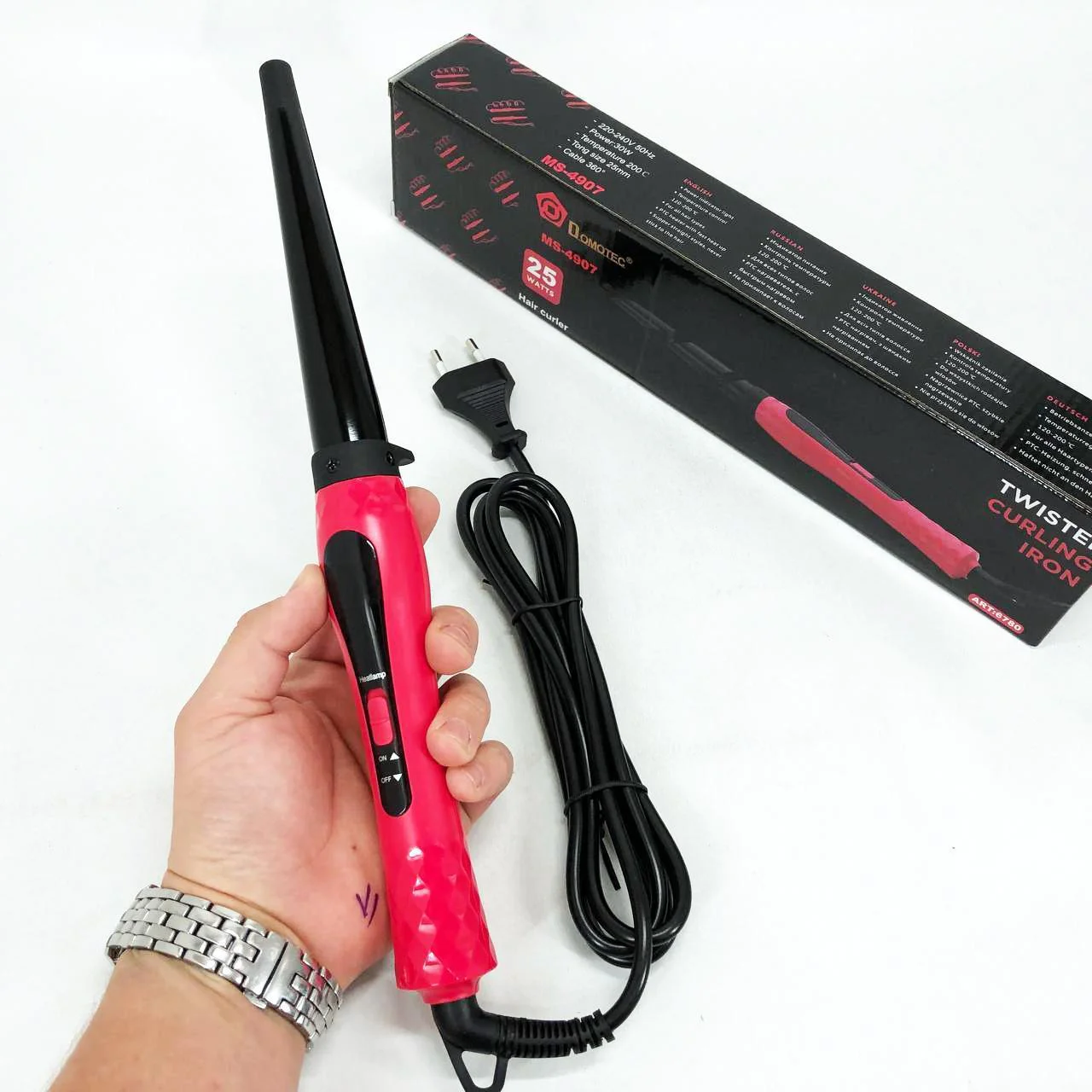 Конусна плойка для волос DOMOTEC MS-4907 – стильний стайлер для завивки локонів - Зображення 2