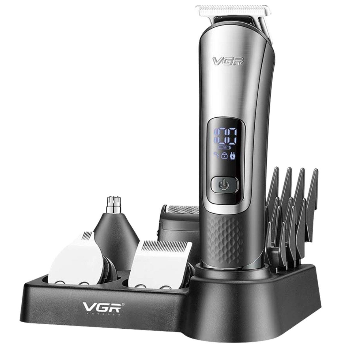 Набір для стрижки VGR V-111 5 в 1 з 9 насадками та акумулятором для універсального використання - Зображення 3