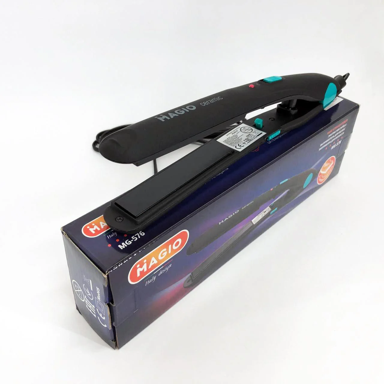 MAGIO MG-576 — Випрямлювач для волос з керамічними пластинами та Soft Touch покриттям - Зображення 7
