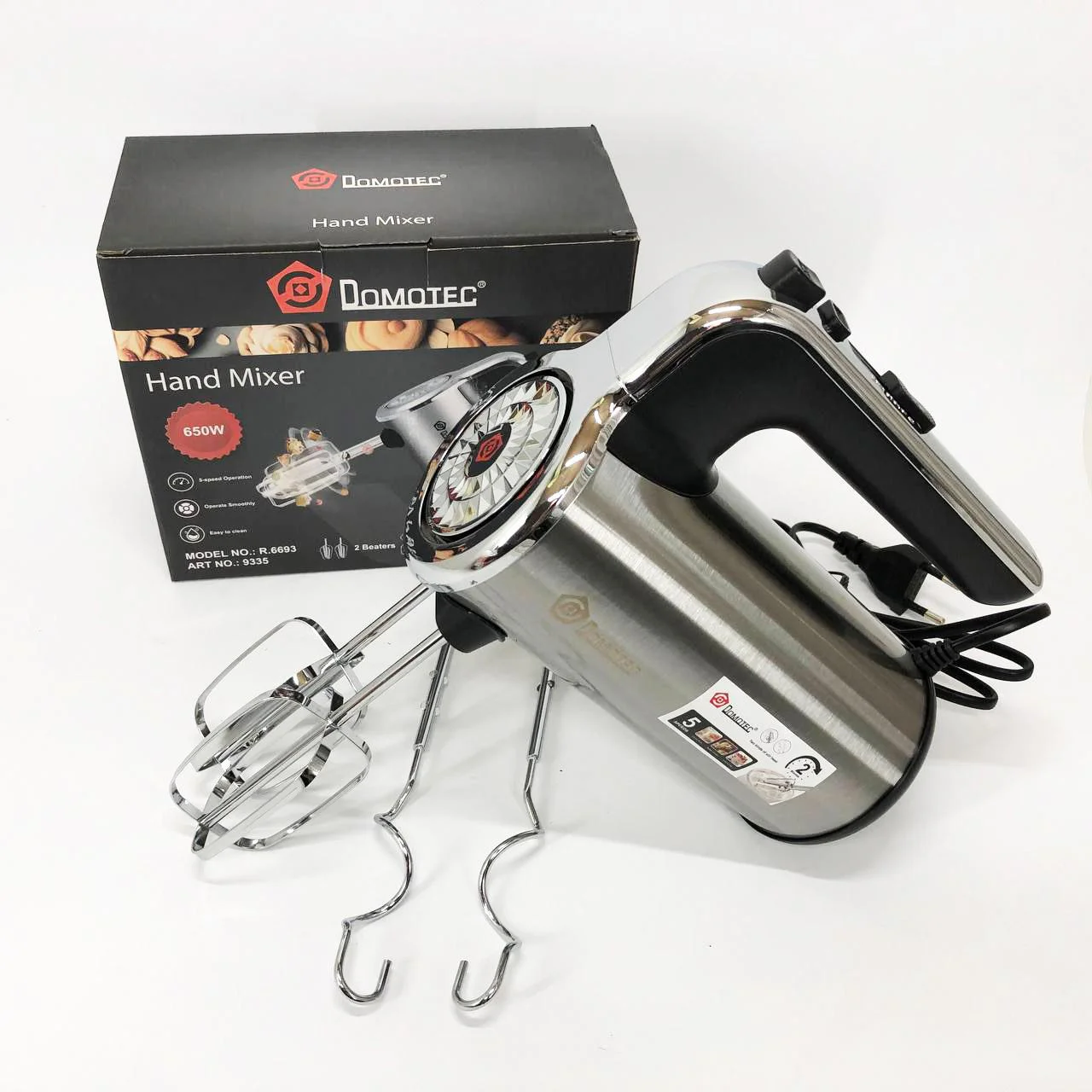 Миксер кухонний DOMOTEC R 6693 650W з 5 швидкостями для комфортного приготування їжі - Зображення 9