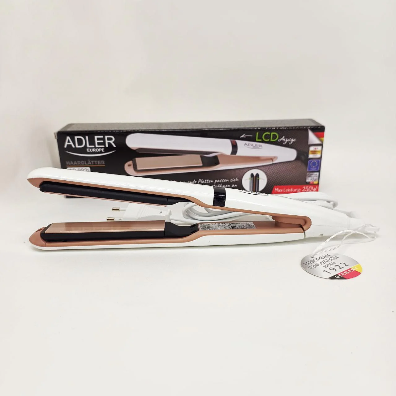 Adler AD 2321 Випрямляч для волосся з ЖК-дисплеєм та керамічними пластинами