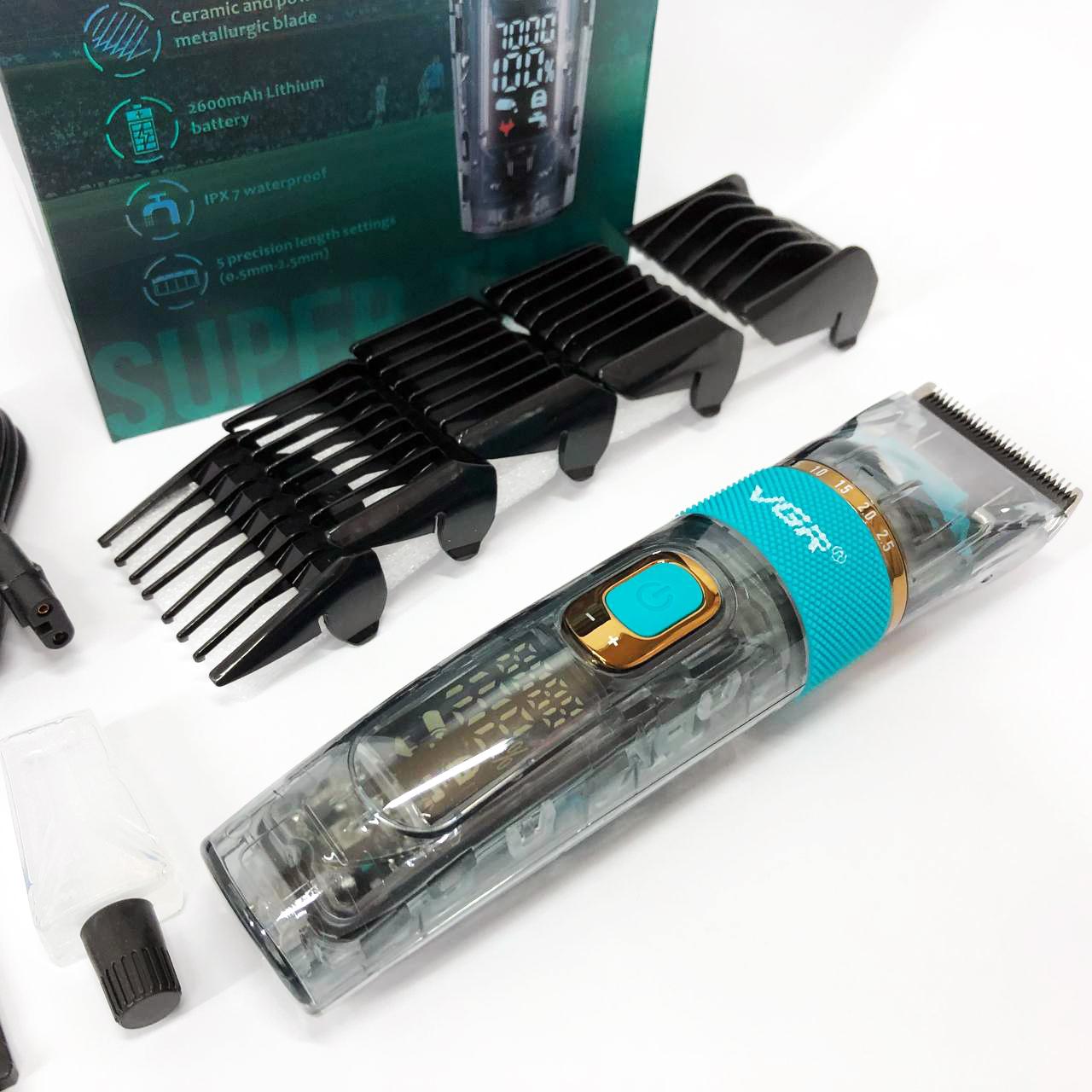 Машинка для стрижки волос VGR V-695 з LED дисплеєм та IPX7 влагозахистом - Зображення 16