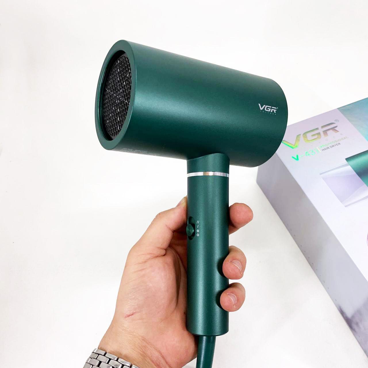 Професійний фен VGR V-431 1600–1800 Вт — холодний обдув, зелений - Зображення 13