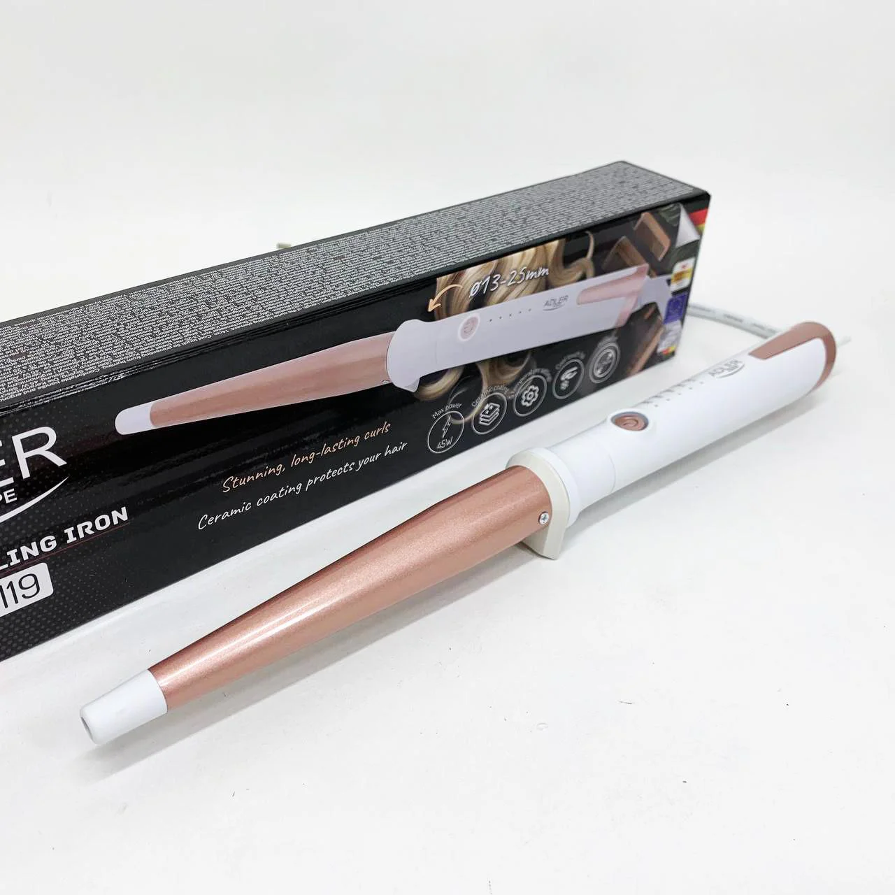 Adler AD 2119 Плойка керамічна конусна для локонів від 13 до 25 мм, 45Вт