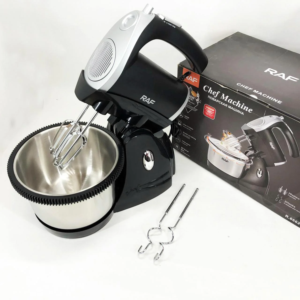 Миксер кухонний RAF R.6662 з підставкою і чашею 3 л, 5 швидкостей, 1000 Вт - Зображення 3