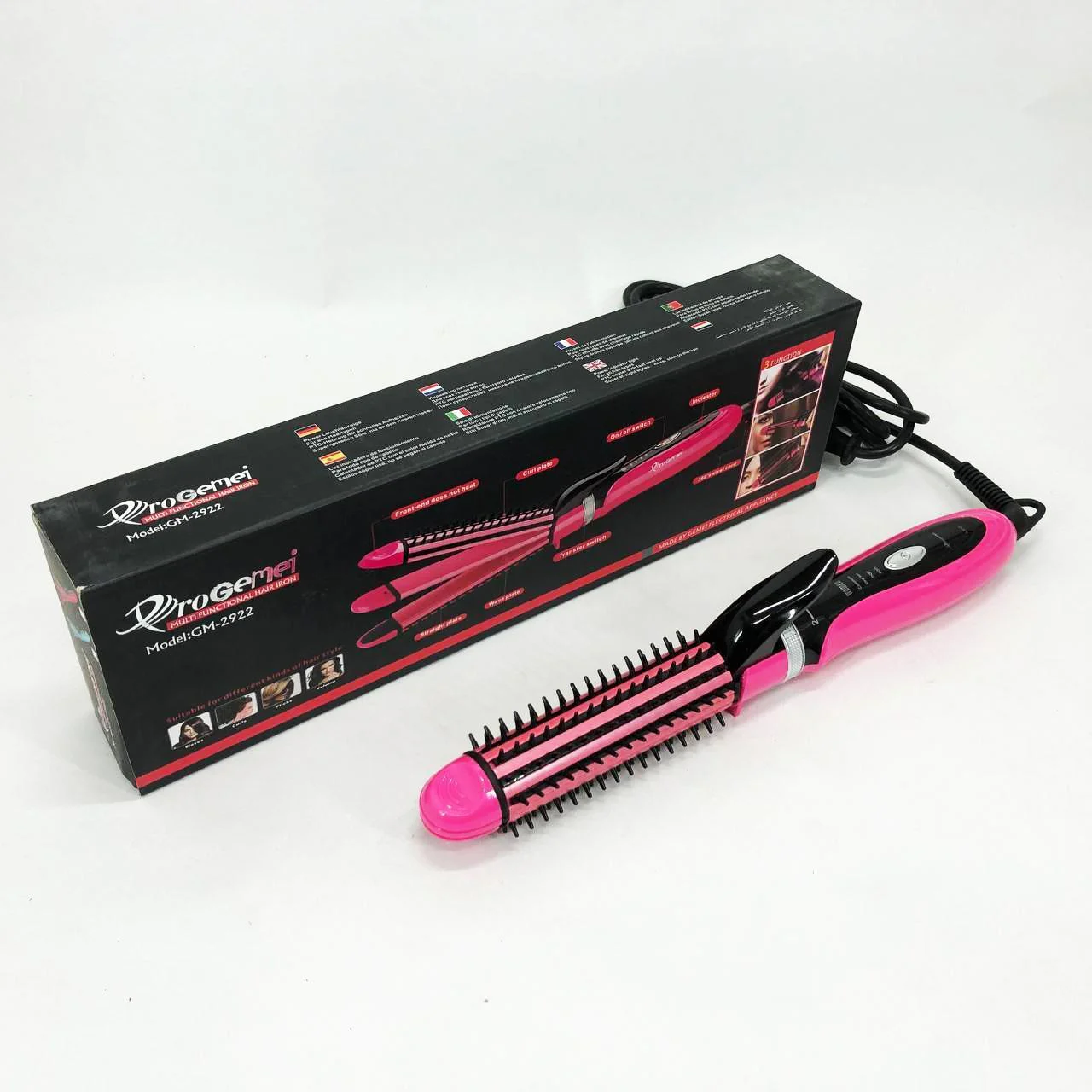 Плойка-утюжок Geemy GM-2922 3в1 - Універсальний стайлер для волосся з швидким нагрівом - Зображення 5