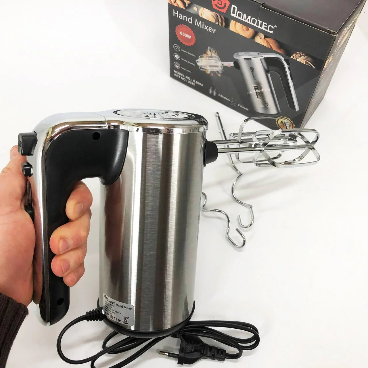 Миксер кухонний DOMOTEC R 6693 650W з 5 швидкостями для комфортного приготування їжі - Зображення 10