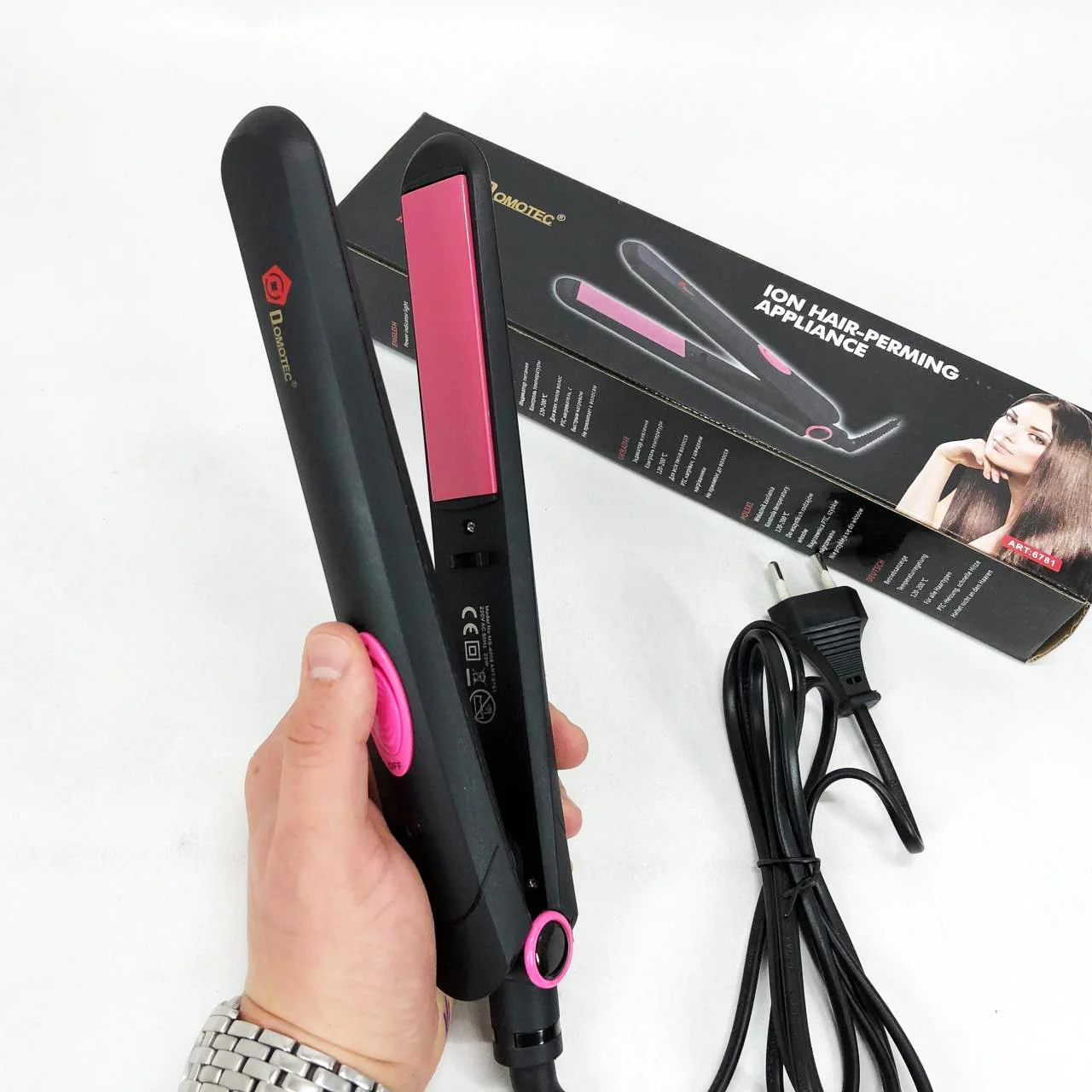 Щипці DOMOTEC MS-4908 - Випрямлювач для волосся 2в1 з PTC нагрівачем та комфортною ручкою - Зображення 2