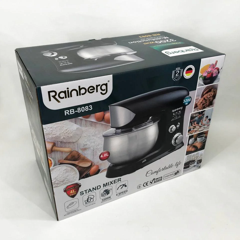 Электричний планетарний міксер Rainberg RB-8083 з потужністю 3200 Вт - Зображення 15