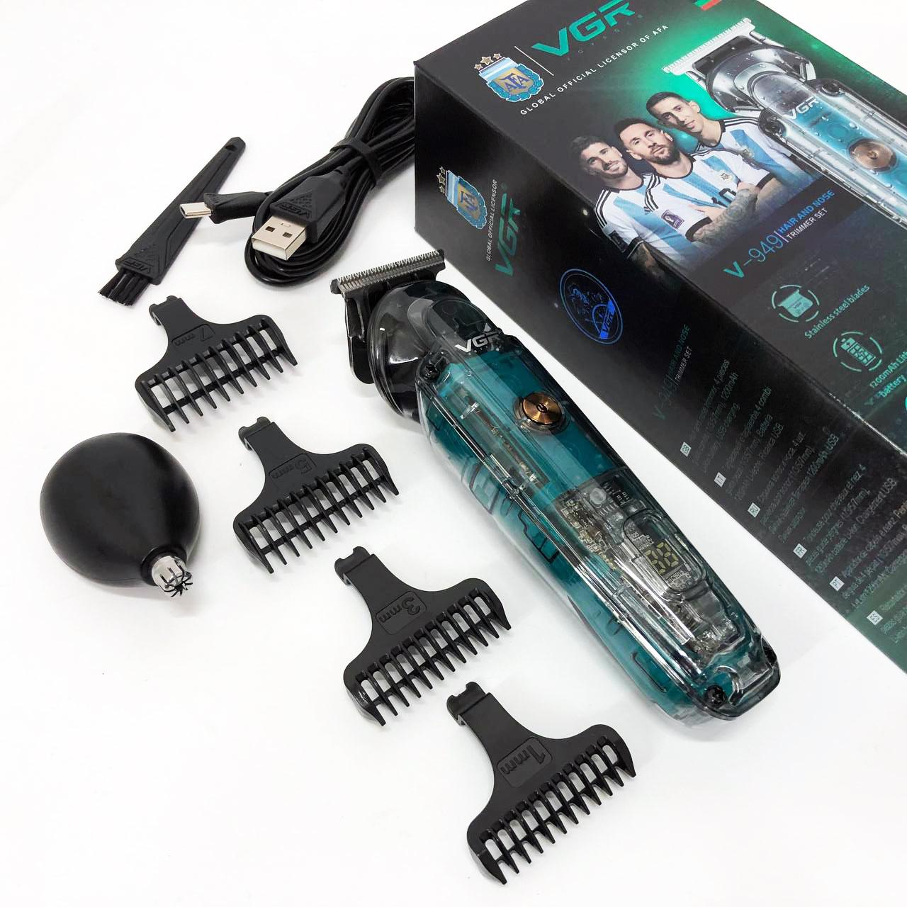Аккумуляторна машинка для стрижки волос VGR V-949 — Професійна окантовочна машинка для бороди - Зображення 2