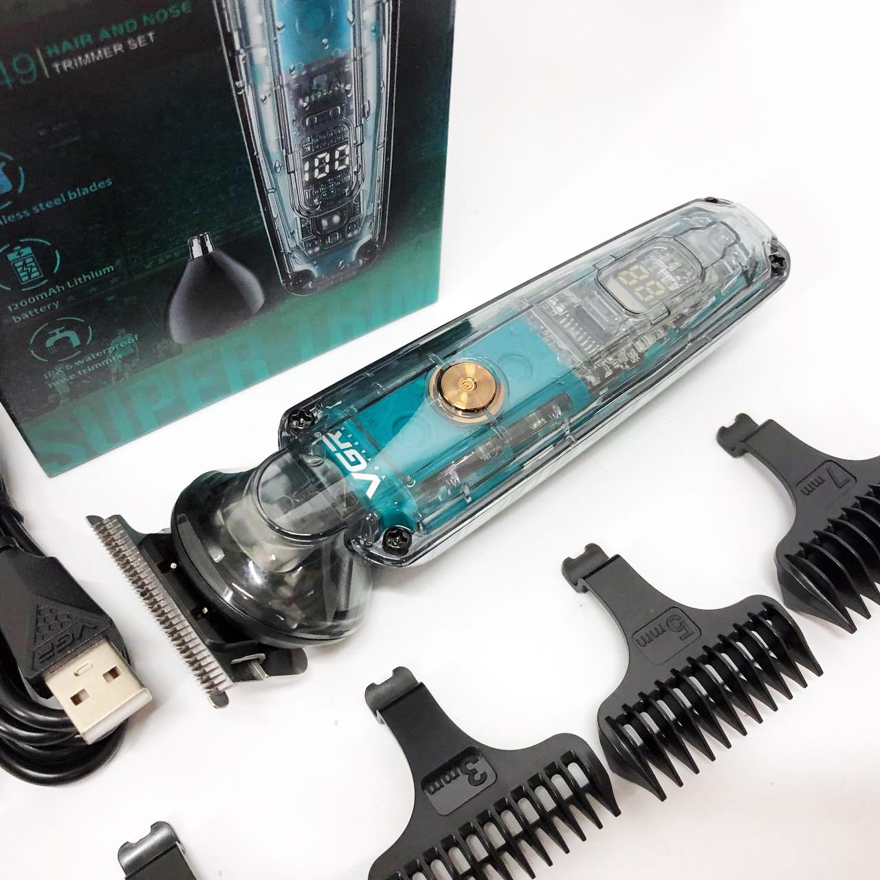 Аккумуляторна машинка для стрижки волос VGR V-949 — Професійна окантовочна машинка для бороди - Зображення 19