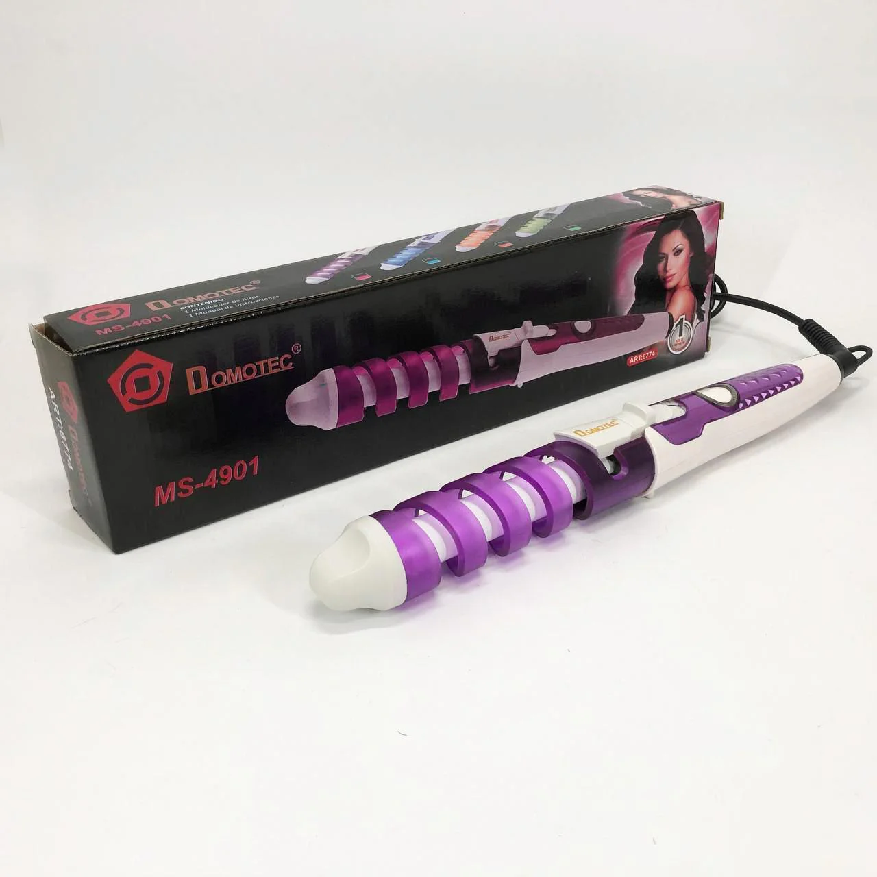 Плойка спиральна Domotec MS-4901 з керамічно-турмаліновим покриттям для об'єму локонів - Зображення 4