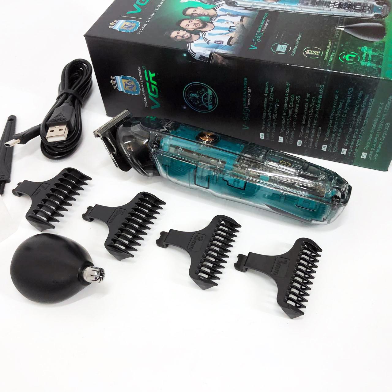 Аккумуляторна машинка для стрижки волос VGR V-949 — Професійна окантовочна машинка для бороди - Зображення 16