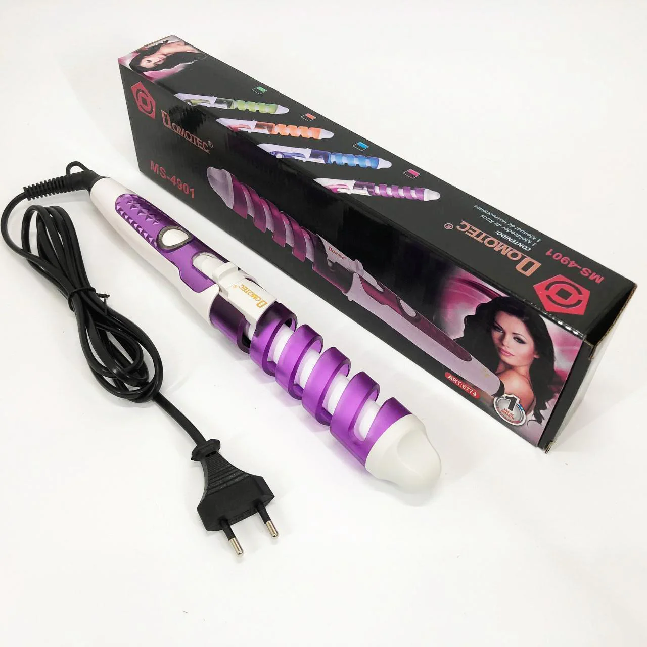 Плойка спиральна Domotec MS-4901 з керамічно-турмаліновим покриттям для об'єму локонів - Зображення 2