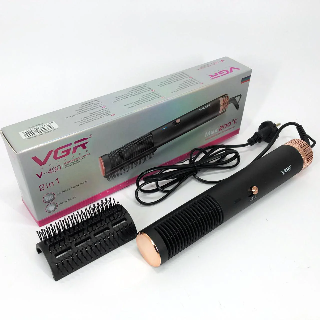 Фен-щітка VGR V-490 — 1200 Вт, кераміка та іонізація - Зображення 14