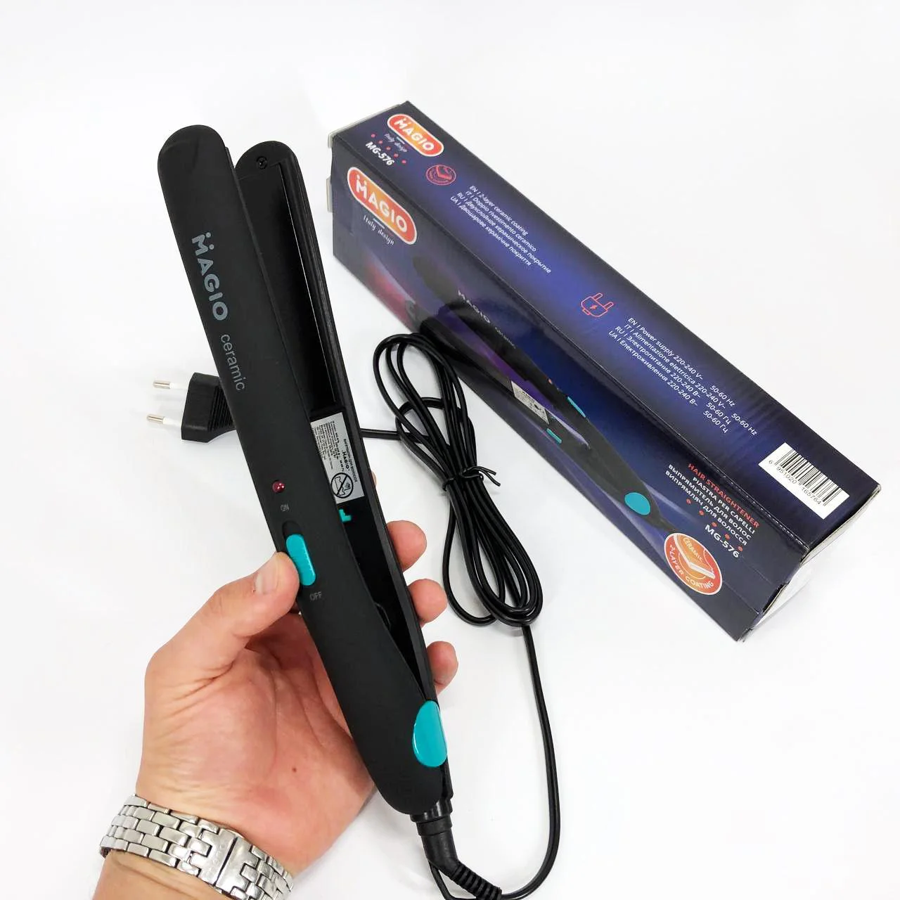 MAGIO MG-576 — Випрямлювач для волос з керамічними пластинами та Soft Touch покриттям - Зображення 13