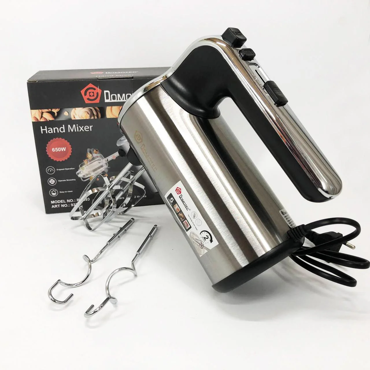 Миксер кухонний DOMOTEC R 6693 650W з 5 швидкостями для комфортного приготування їжі - Зображення 8