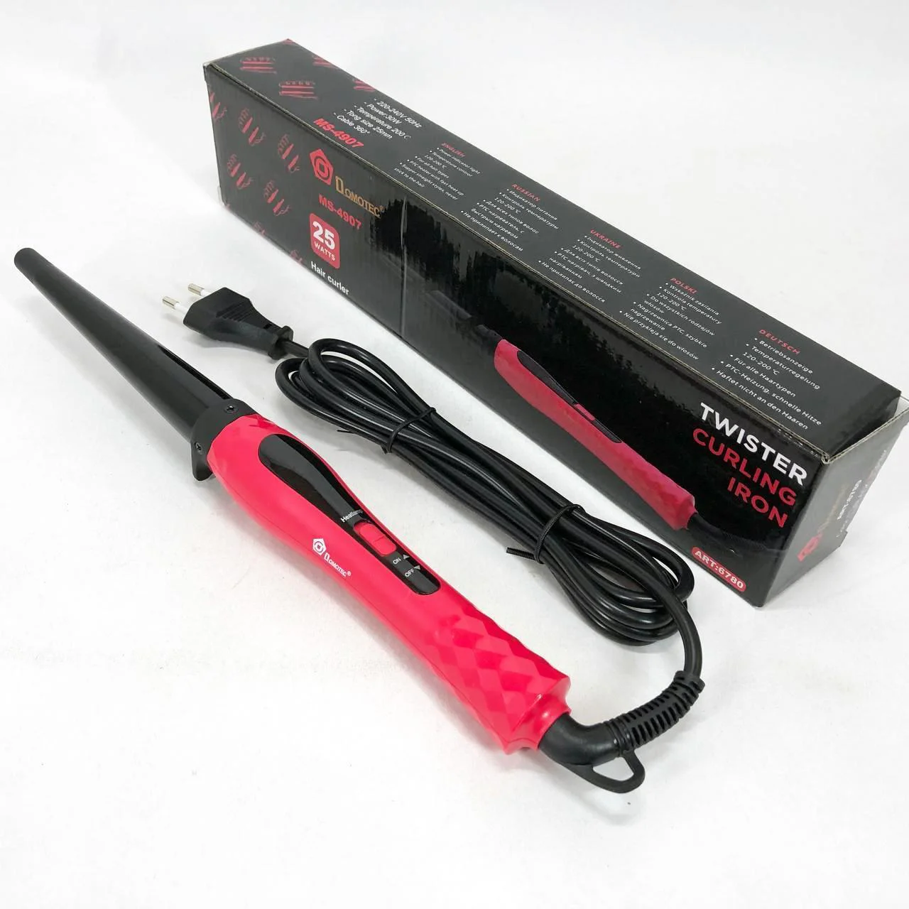 Конусна плойка для волос DOMOTEC MS-4907 – стильний стайлер для завивки локонів - Зображення 7