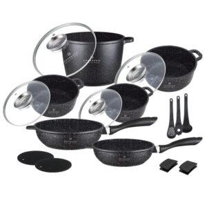 Набір кухонного посуду Edenberg EB-8182 з мармуровим антипригарним покриттям 17 предметів