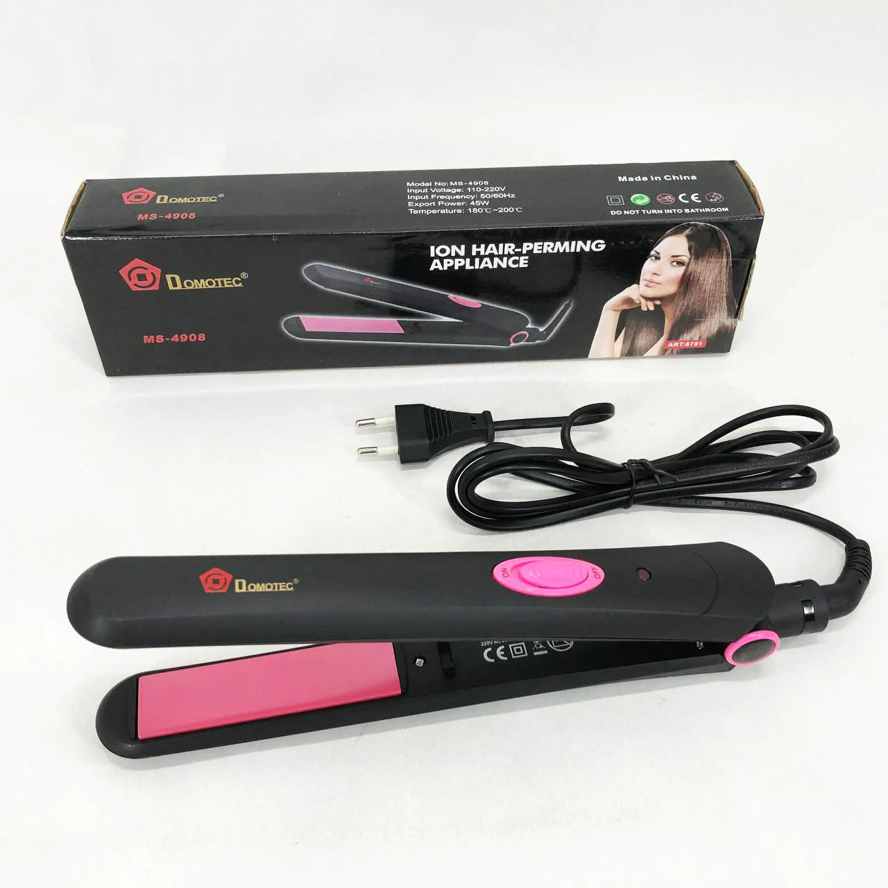 Щипці DOMOTEC MS-4908 - Випрямлювач для волосся 2в1 з PTC нагрівачем та комфортною ручкою