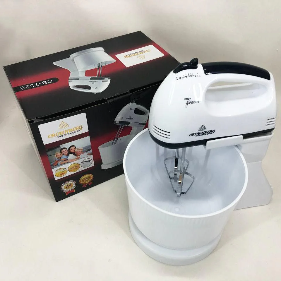 Миксер Crownberg CB-7320 ручний з підставкою та чашею 2л 300 Вт на 7 швидкостей - Зображення 14