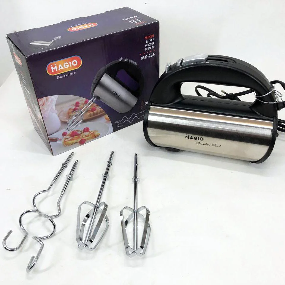 Миксер Magio MG-235 – потужний, компактний ручний міксер з нержавіючої сталі. - Зображення 12