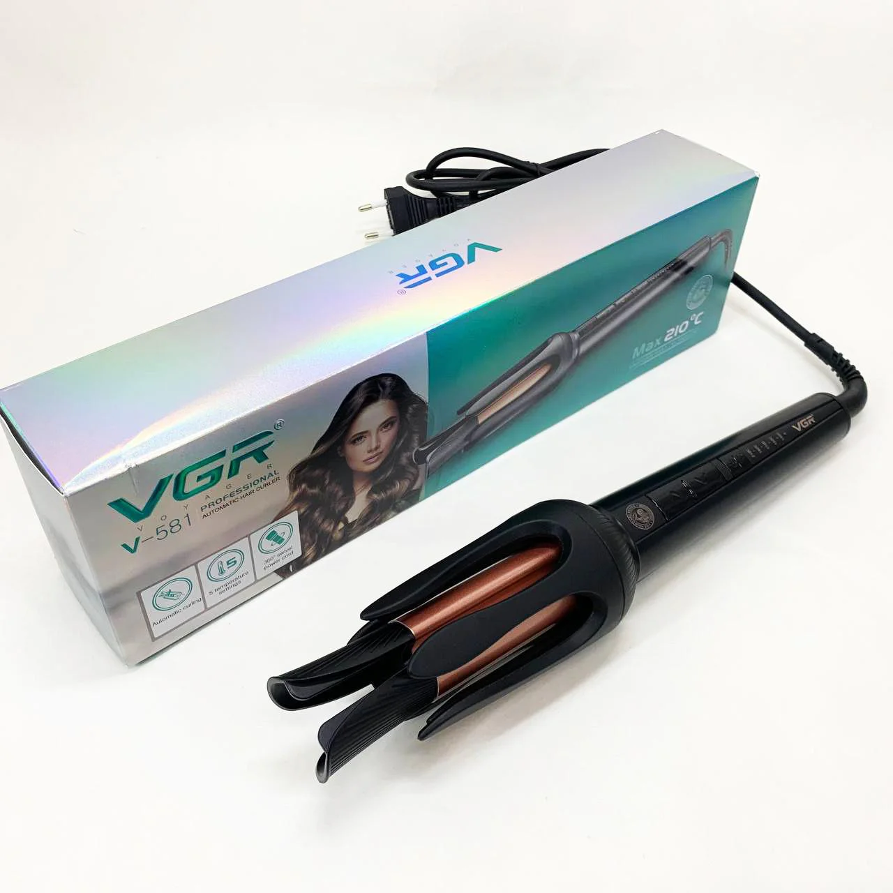 Плойка VGR V-581 — керамічне покриття і LED дисплей для комфортної укладки. - Зображення 2