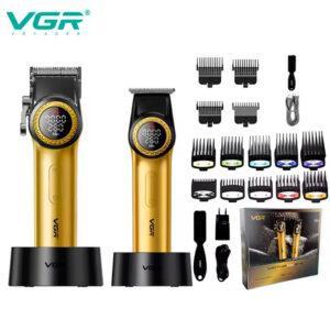 Набір VGR V-001 + V-977 GOLD — машинка і триммер, DLC, до 300хв