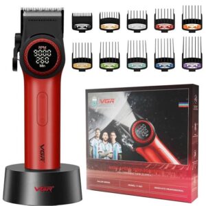 Машинка для стрижки VGR V-001 — LED-дисплей і DLC-лезо, 4600 mAh