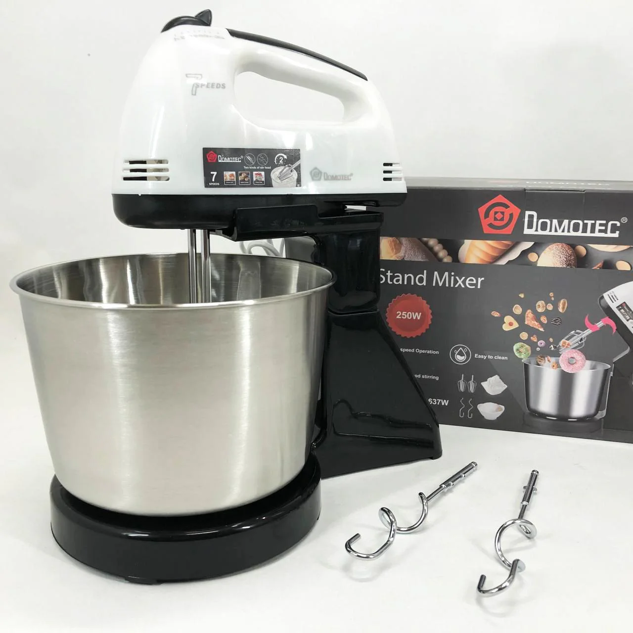 Миксер стаціонарний Domotec R6637W на 250 Вт з 7 швидкостями для кухні - Зображення 5
