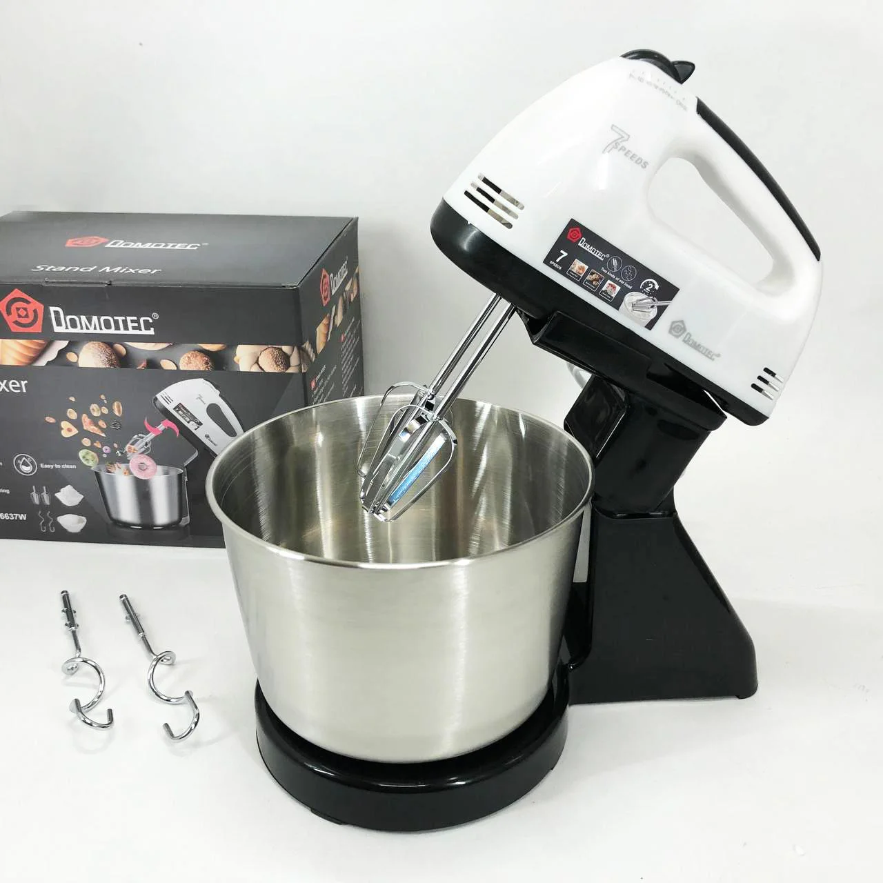 Миксер стаціонарний Domotec R6637W на 250 Вт з 7 швидкостями для кухні - Зображення 7