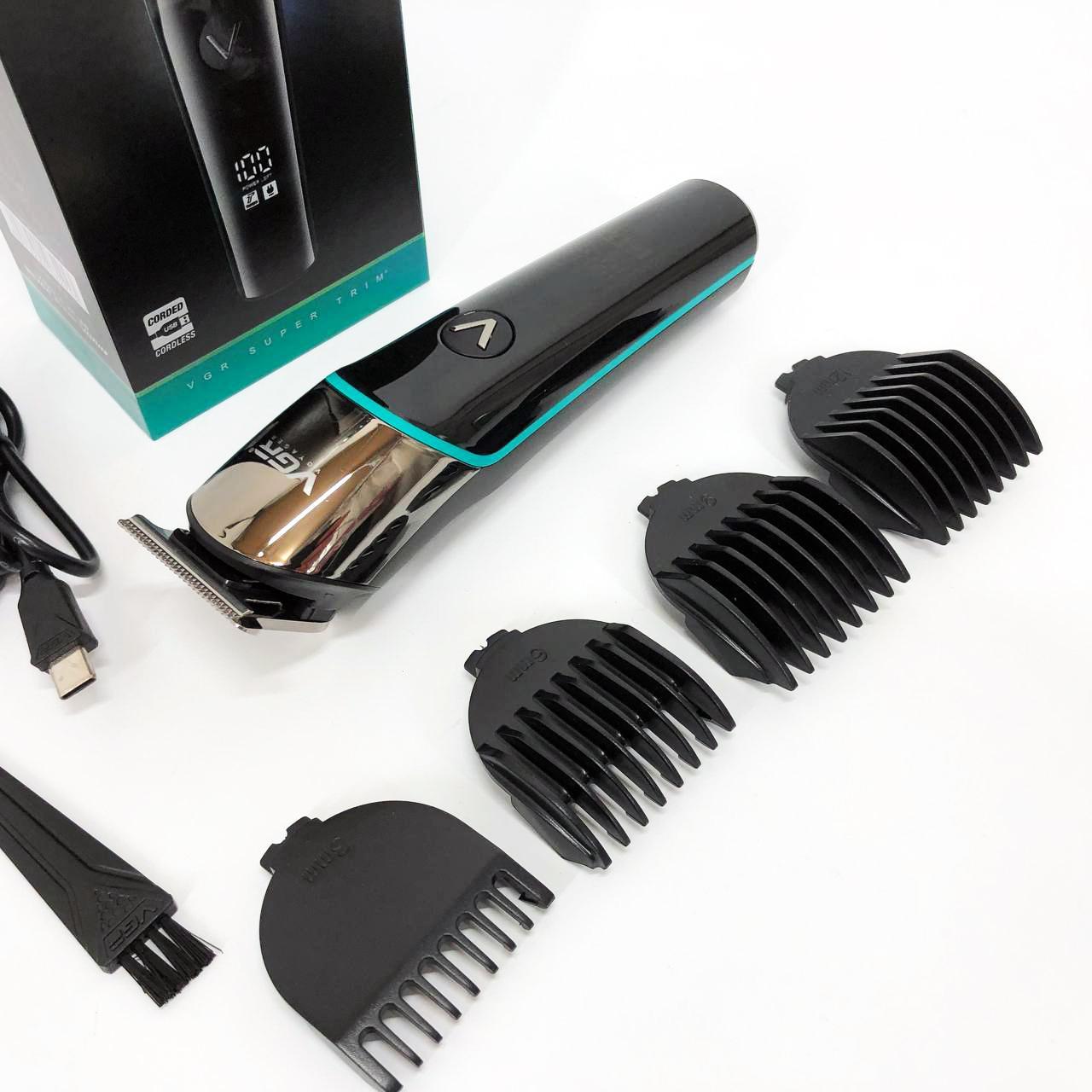 Професійна машинка для стрижки волосся VGR V-291 з насадками та USB зарядкою - Зображення 4