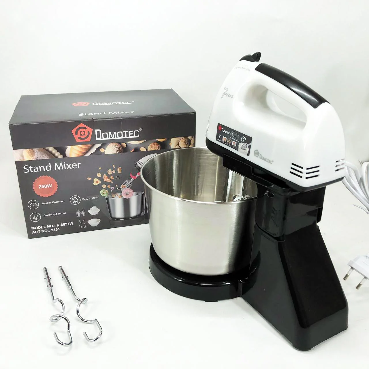 Миксер стаціонарний Domotec R6637W на 250 Вт з 7 швидкостями для кухні - Зображення 11