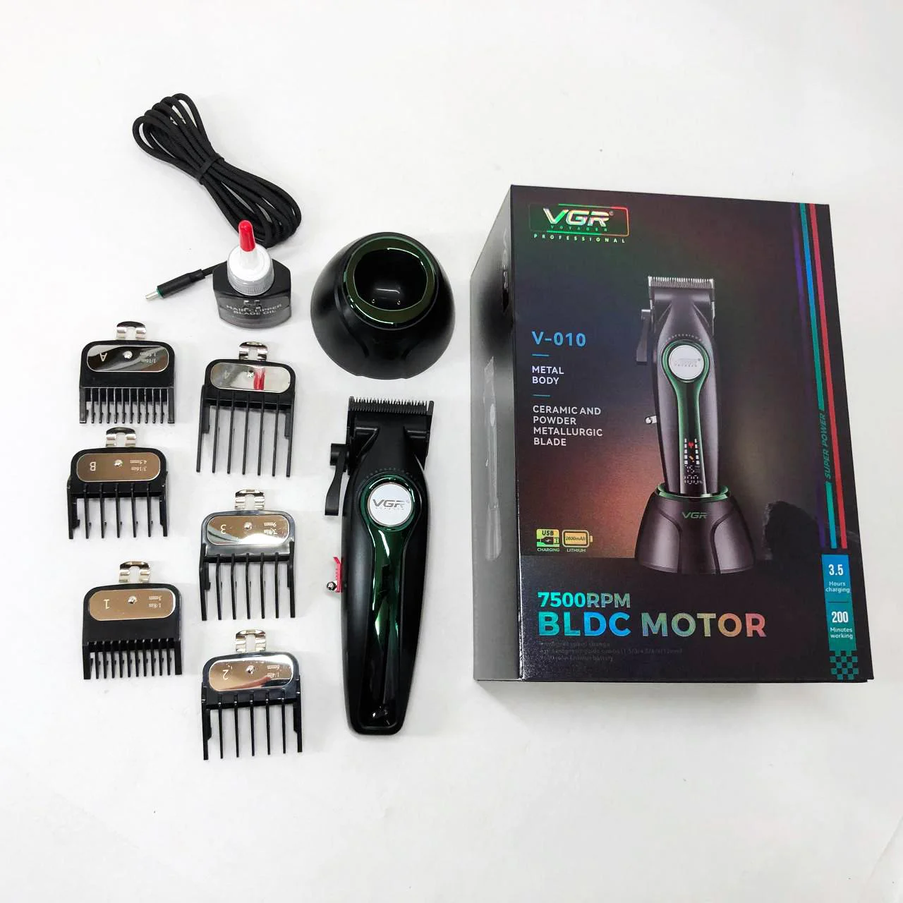 Машинка для стрижки VGR V-010 Professional Metal — до 250 хв автономної роботи - Зображення 10