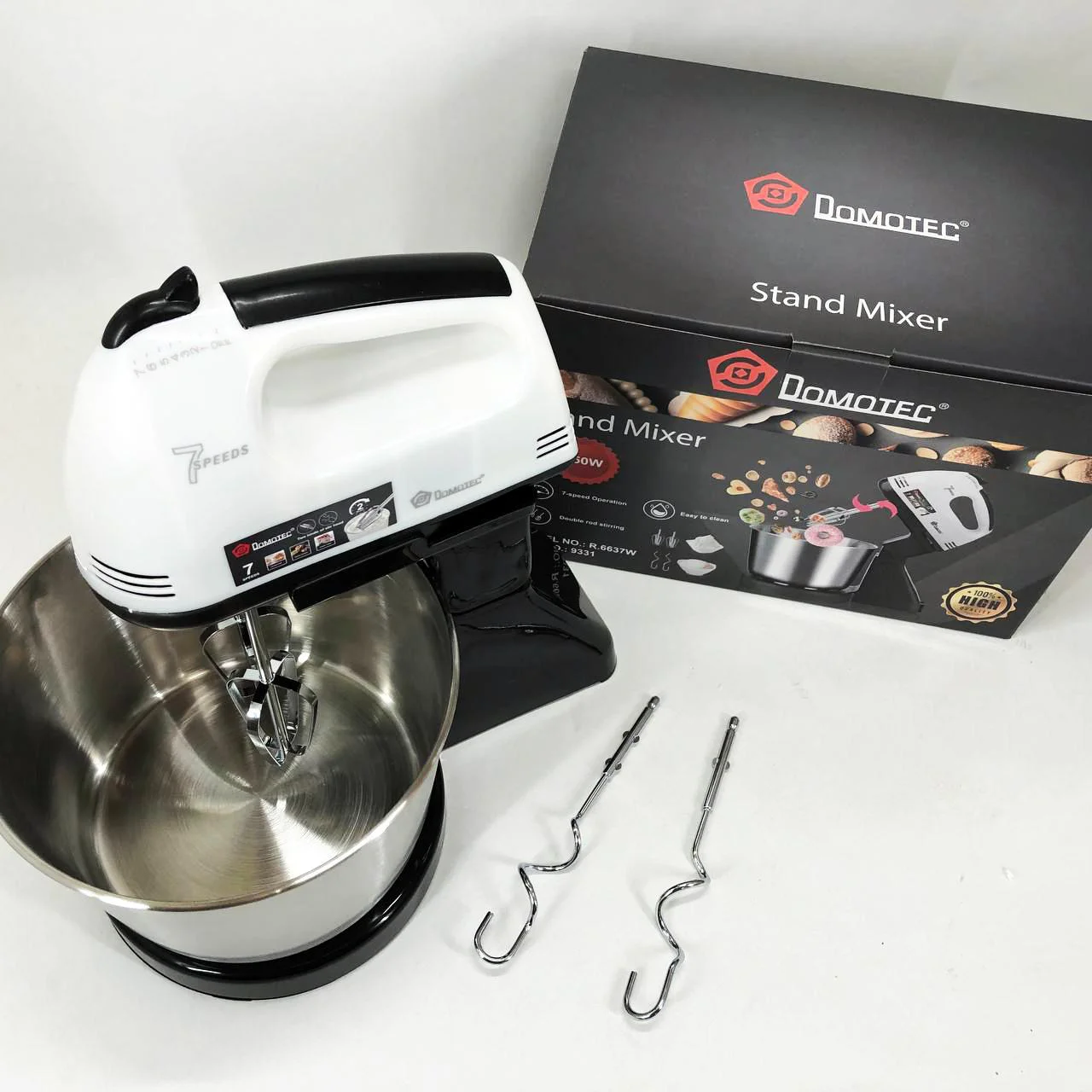 Миксер стаціонарний Domotec R6637W на 250 Вт з 7 швидкостями для кухні - Зображення 4