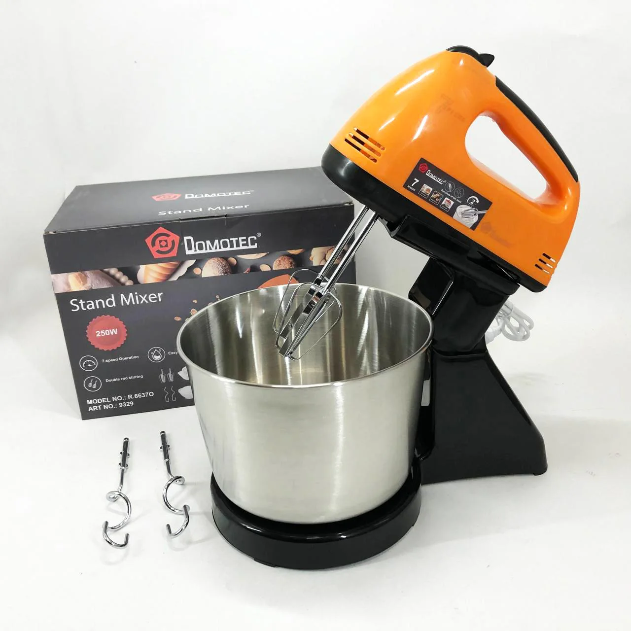 Стаціонарний міксер Domotec R6637O 250 Вт з 7 швидкостями та чашею для кухні - Зображення 5