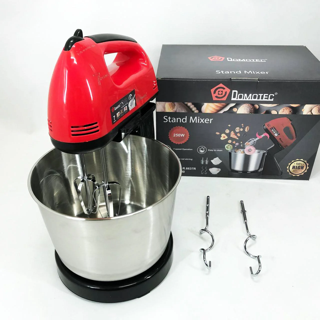 Миксер ручний Domotec R6637R 250W з чашею 2 літри, стильний та практичний. - Зображення 9