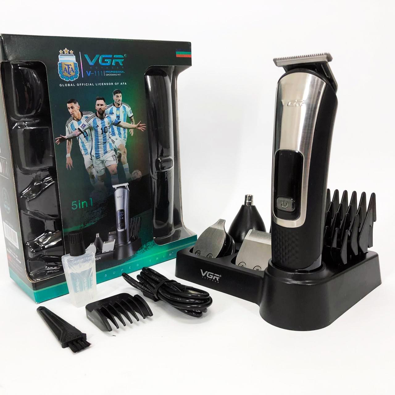 Набір для стрижки VGR V-111 5 в 1 з 9 насадками та акумулятором для універсального використання - Зображення 2